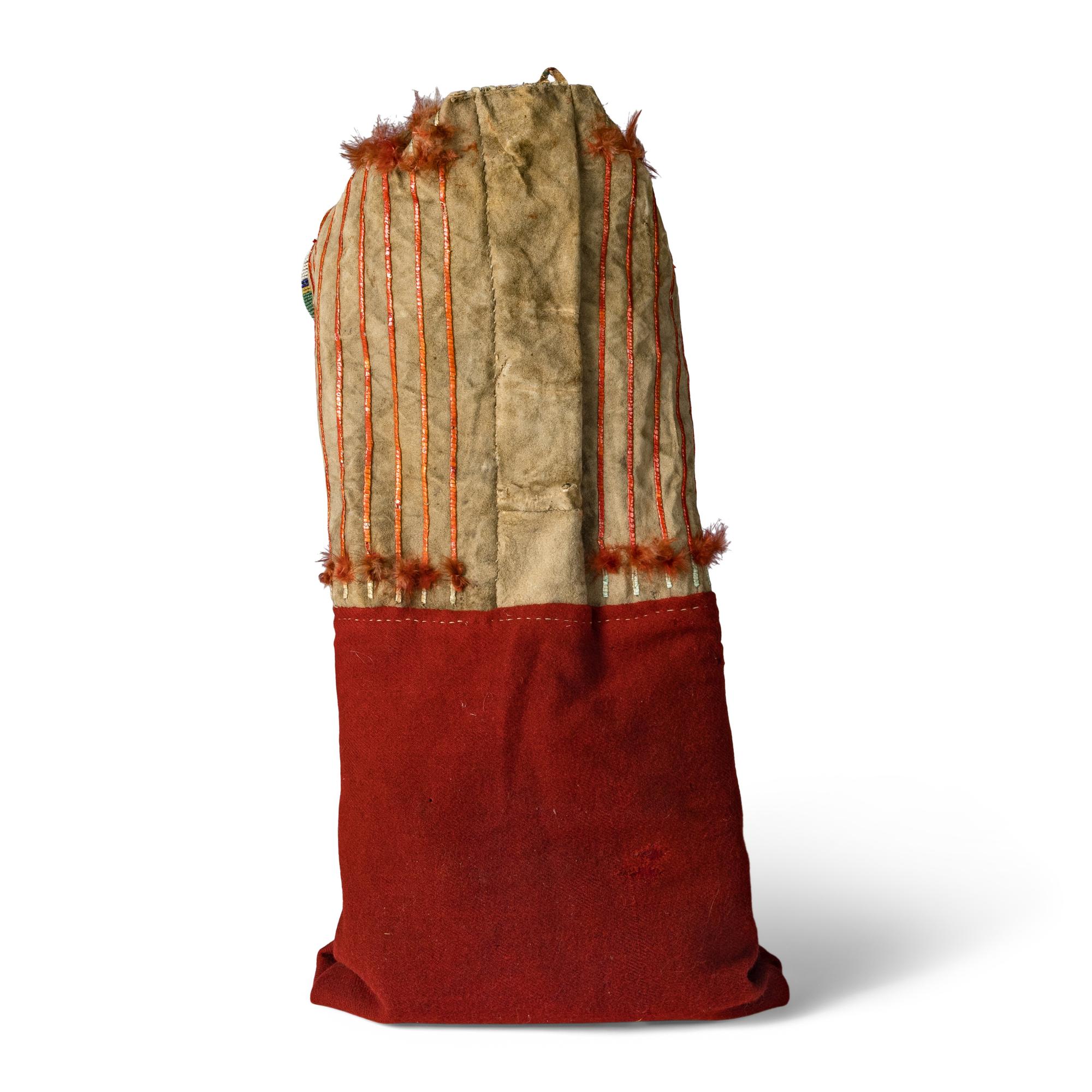 Sioux Quilled and Beaded Buffalo Hide Soft-Sided Cradle