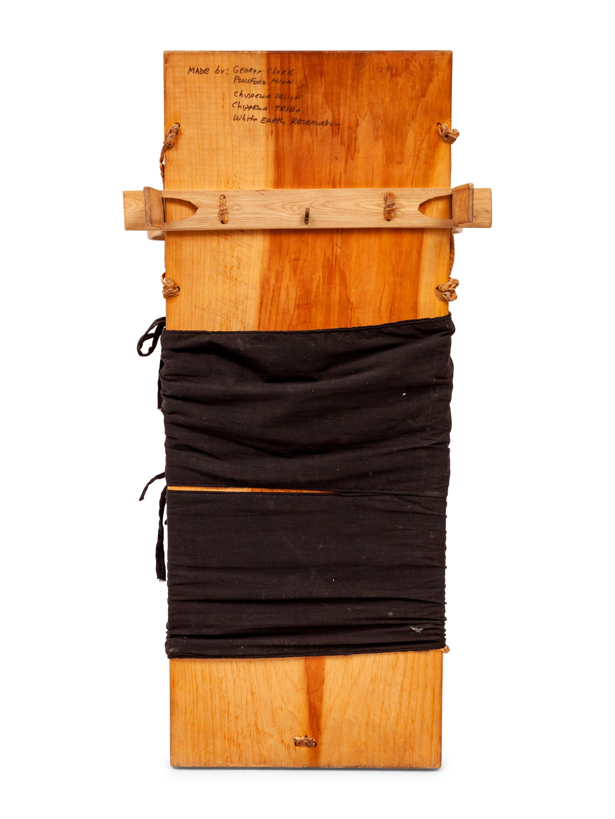 Beaded Velvet Cradle, with Bentwood Frame
