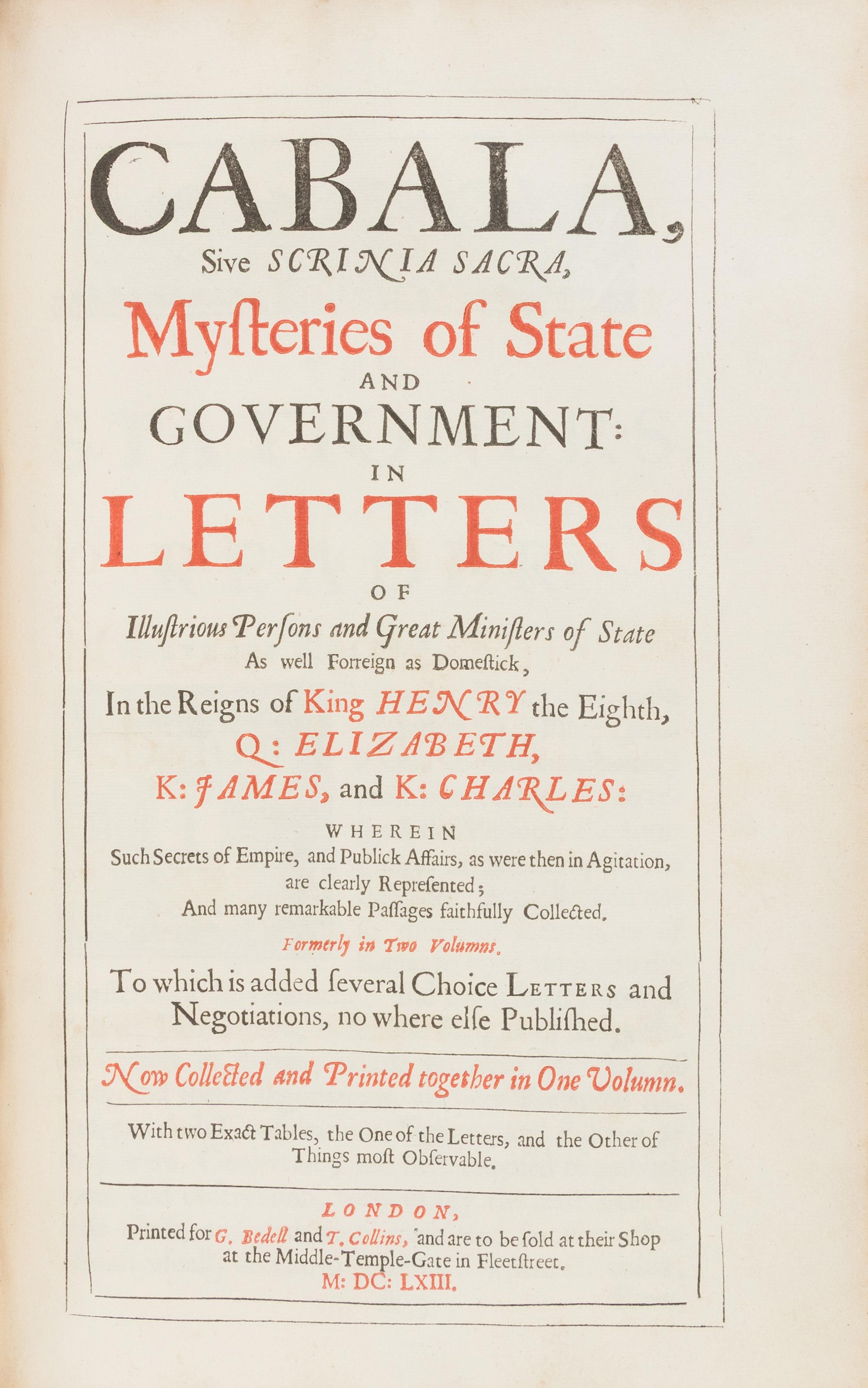 [British Isles] Digges, Sir Dudley. The Compleat Ambassador...