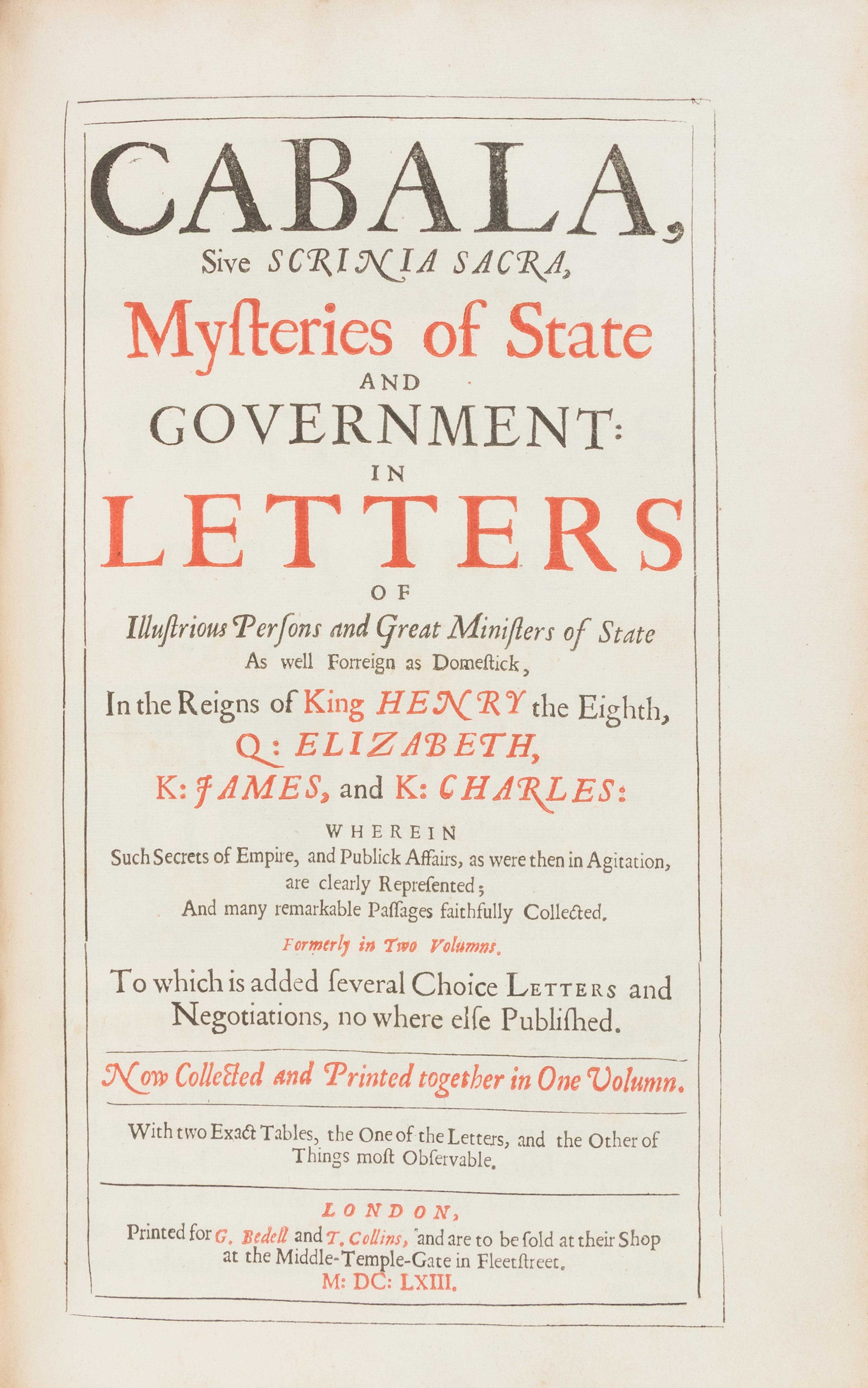 [British Isles] Digges, Sir Dudley. The Compleat Ambassador...