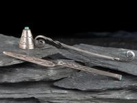 Navajo Silver and Turquoise Letter Opener and Candle Snuff