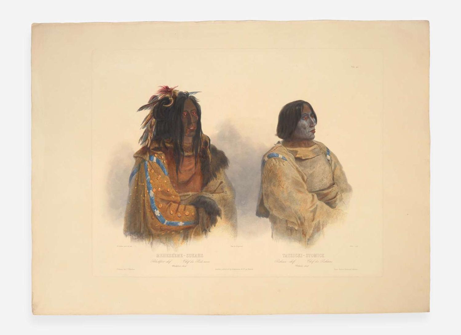 [Native-Americana] Bodmer, Karl: Mehkskeme-Sukahs Blackfoot-chief...Tatsicki-Stomick Piëkann chief