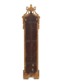 A Louis XVI Painted and Parcel Gilt Barometer and Thermometer
