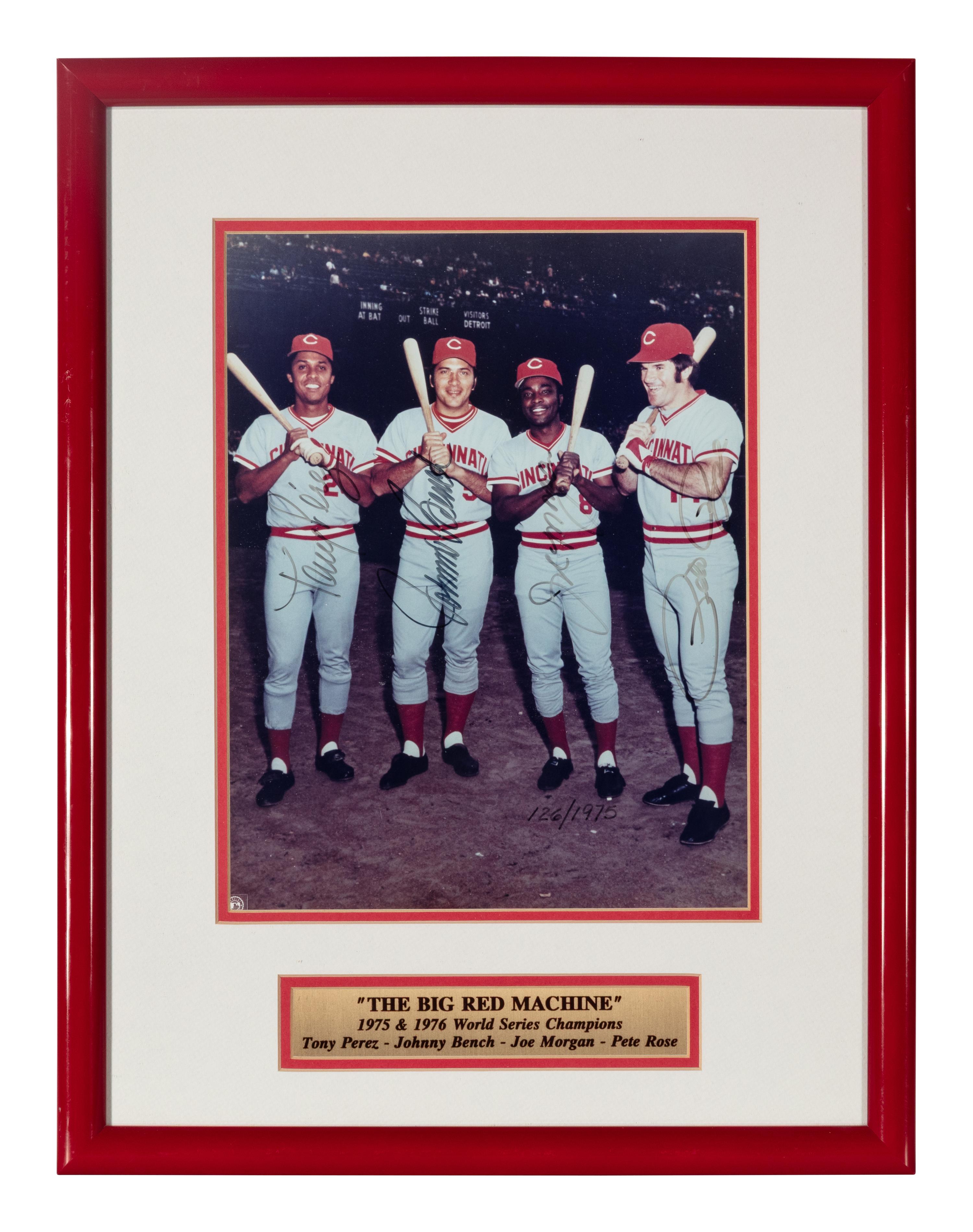 A 1970s Cincinnati Reds Big Red Machine Signed Autograph Large Photo Display (JSA Letter)
