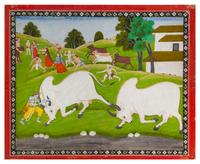 An Indian Miniature Painting 12 3/8 x 10 1/8 inches (image). — KANGRA, CIRCA 1840
