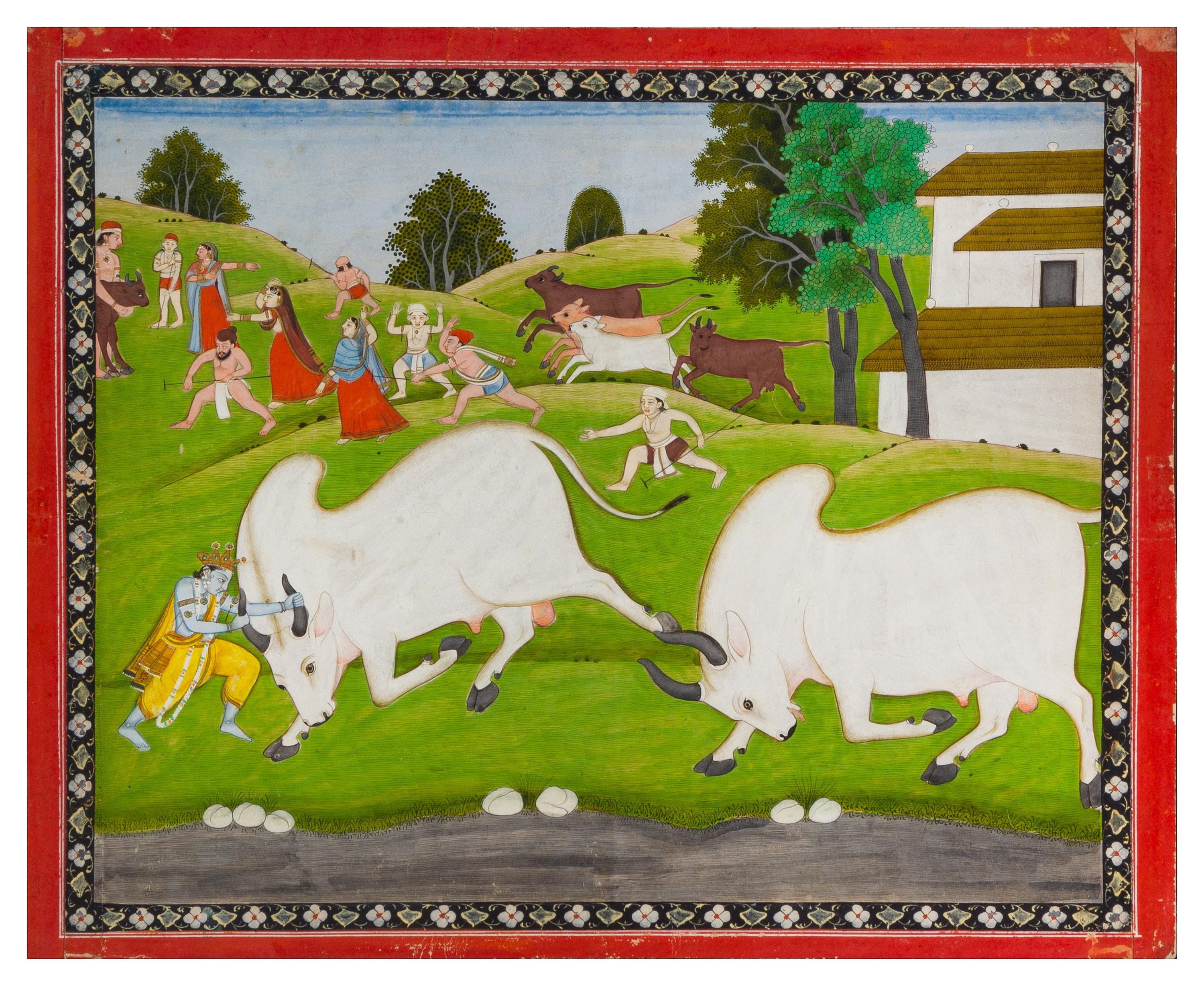 An Indian Miniature Painting 12 3/8 x 10 1/8 inches (image). — KANGRA, CIRCA 1840