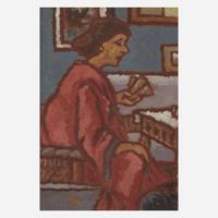 József Rippl-Rónai (Hungarian, 1861–1927) Interior with Two Women Playing Cards; with Figure Studies verso