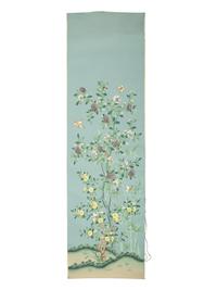 Four Hand-Painted French Chinoiserie Design Wallpaper Panels — GRACIE, EARLY 20TH CENTURY