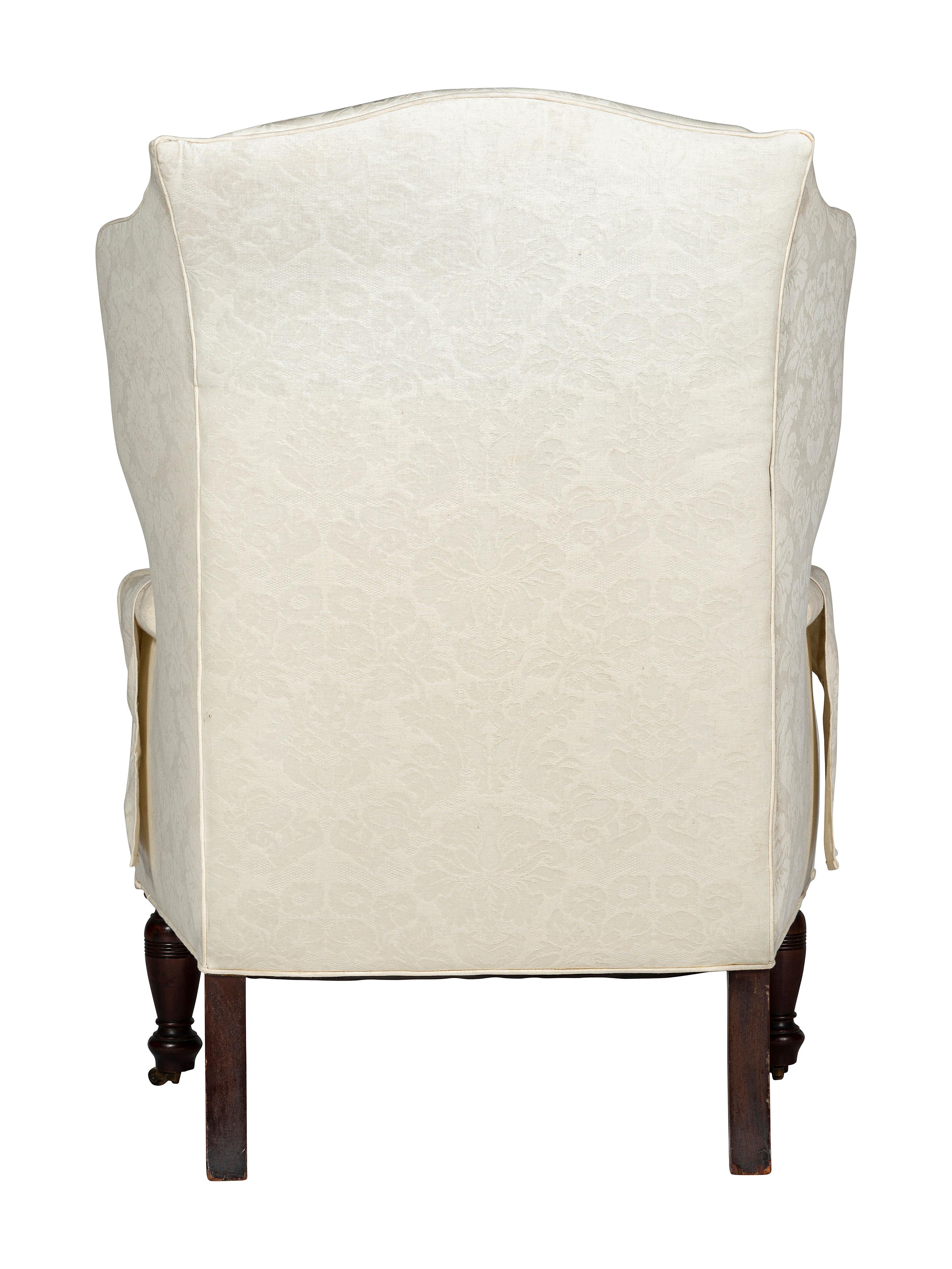 A Federal Style Mahogany Wing-Back Easy Chair