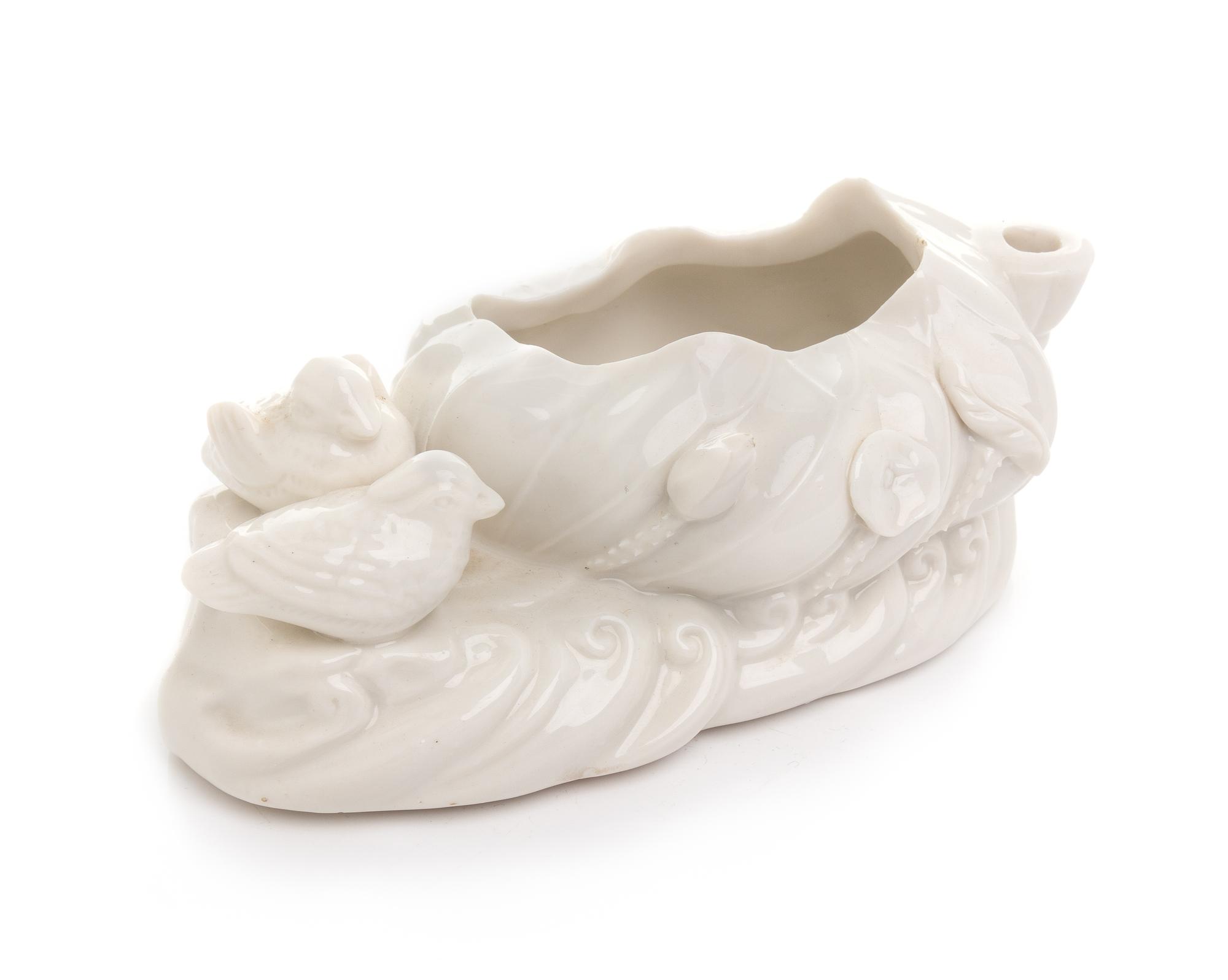 A Chinese White Glazed Porcelain Water Dropper Length 6 1/2 inches.