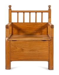 A Scandinavian Pine Metamorphic Child's Chair and Bed