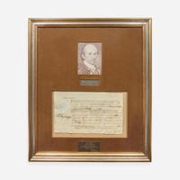 [Americana] [Declaration of Independence] Paine, Robert Treat, and Thomas Heyward Group of 2 Partially-Printed Documents, signed
