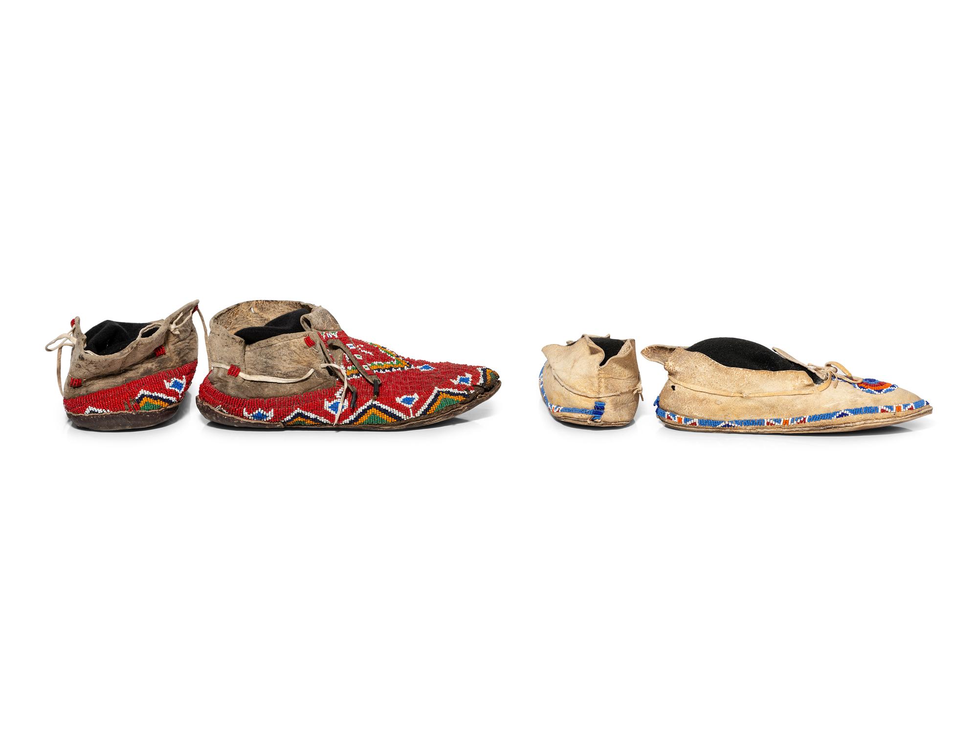 Plains Beaded Hide Moccasins