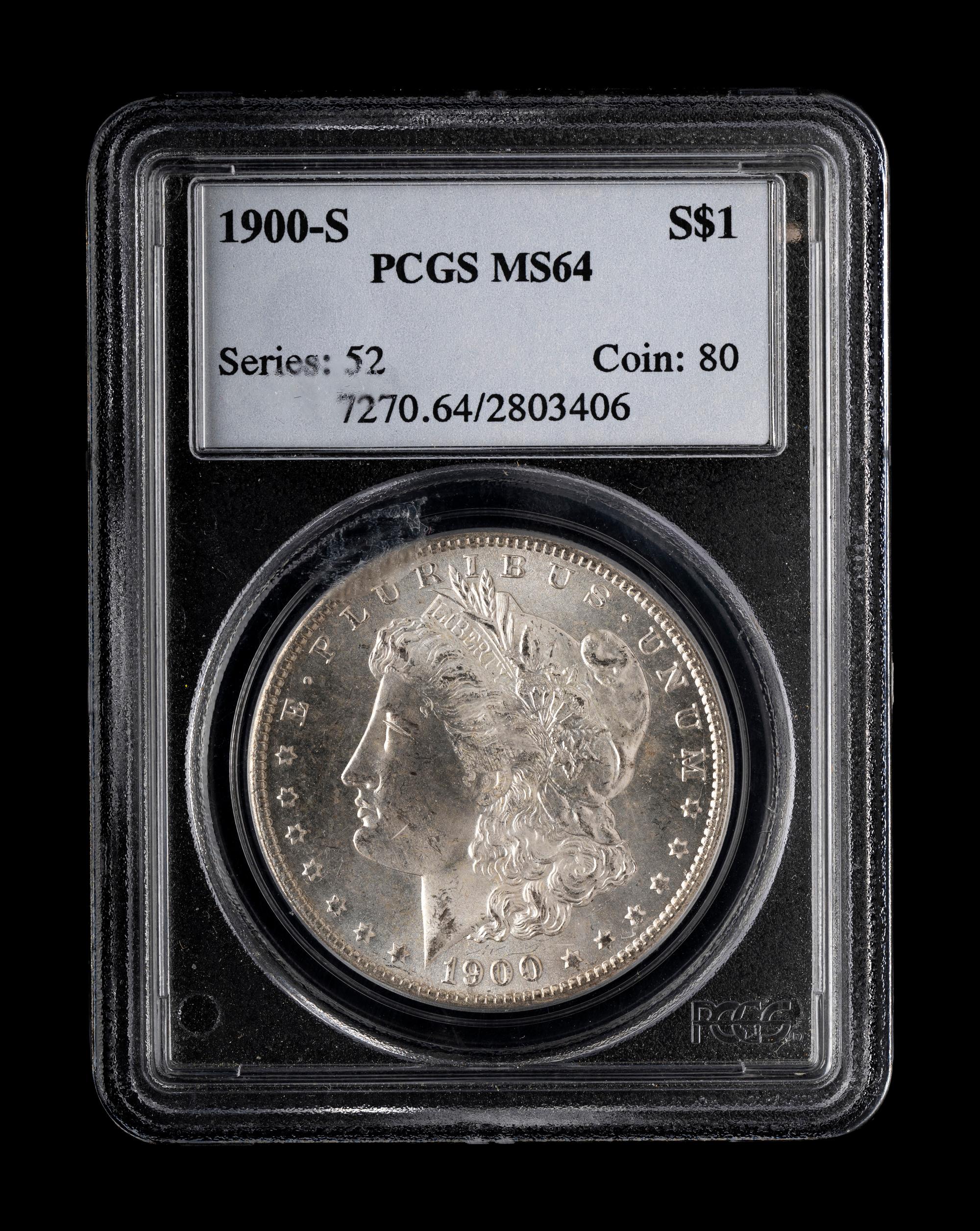 A 1900-S Morgan $1 Coin (PCGS MS64)