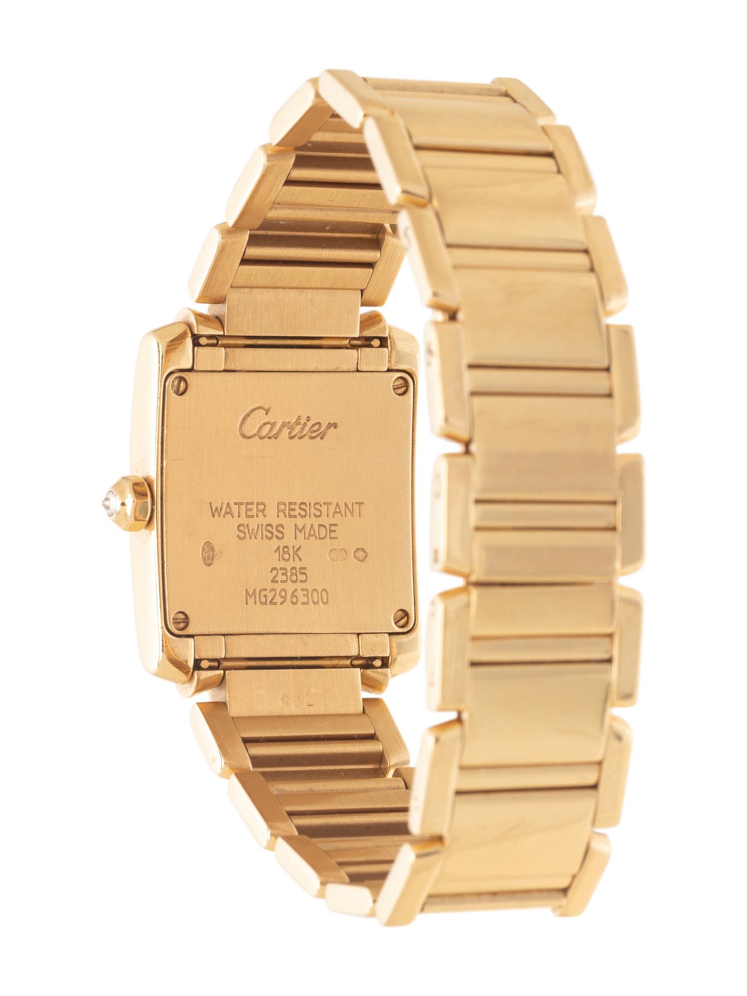 CARTIER, REF. 2385 18K YELLOW GOLD AND DIAMOND ‘TANK FRANCAISE’ WRISTWATCH
