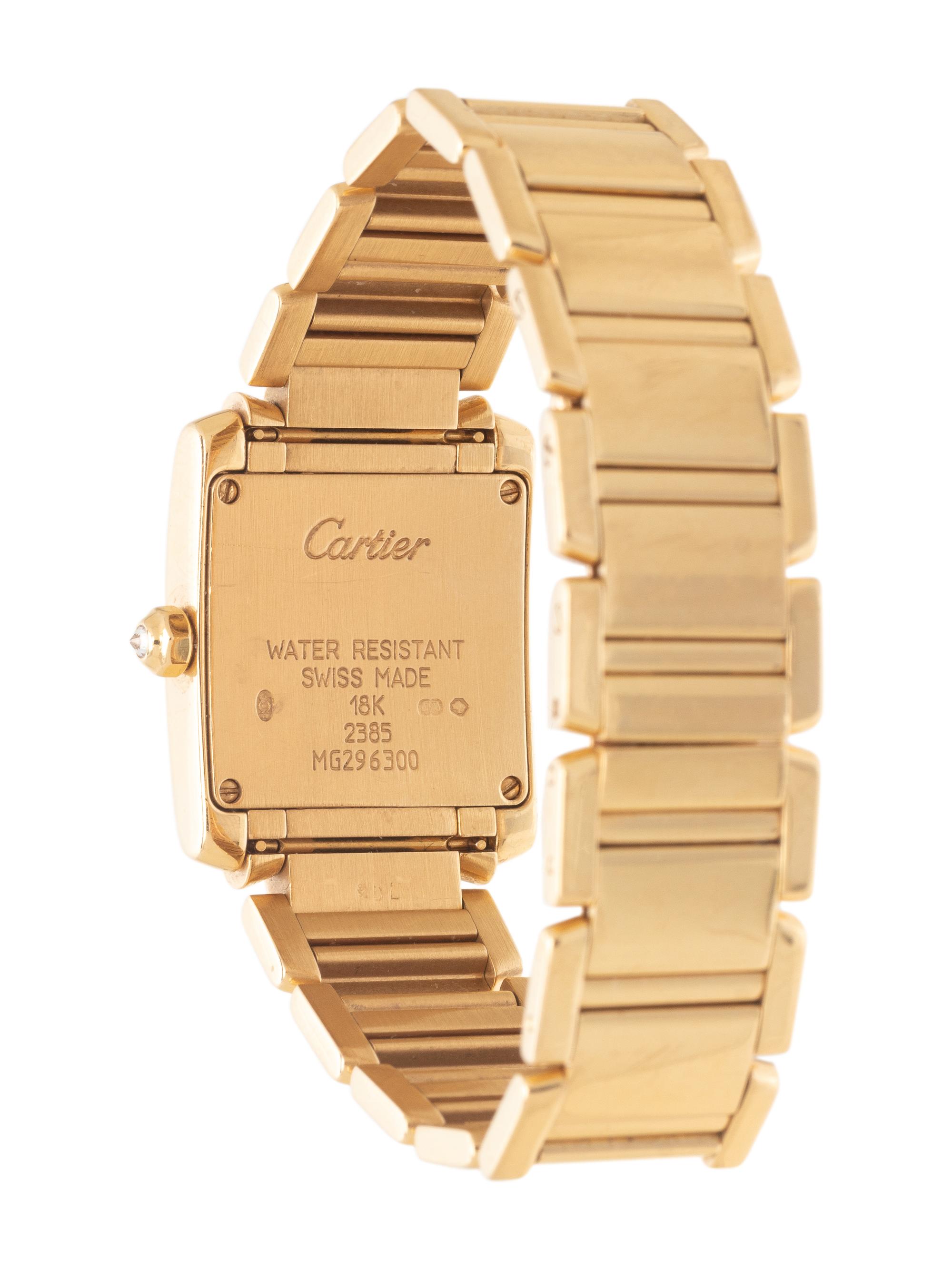 CARTIER, REF. 2385 18K YELLOW GOLD AND DIAMOND ‘TANK FRANCAISE’ WRISTWATCH