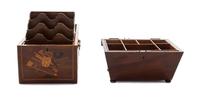 Two English Mahogany Boxes, Height of taller 9 x width 7 5/8 x depth 7 5/8 inches.