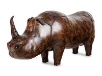 An Omersa Leather Rhinoceros Footstool