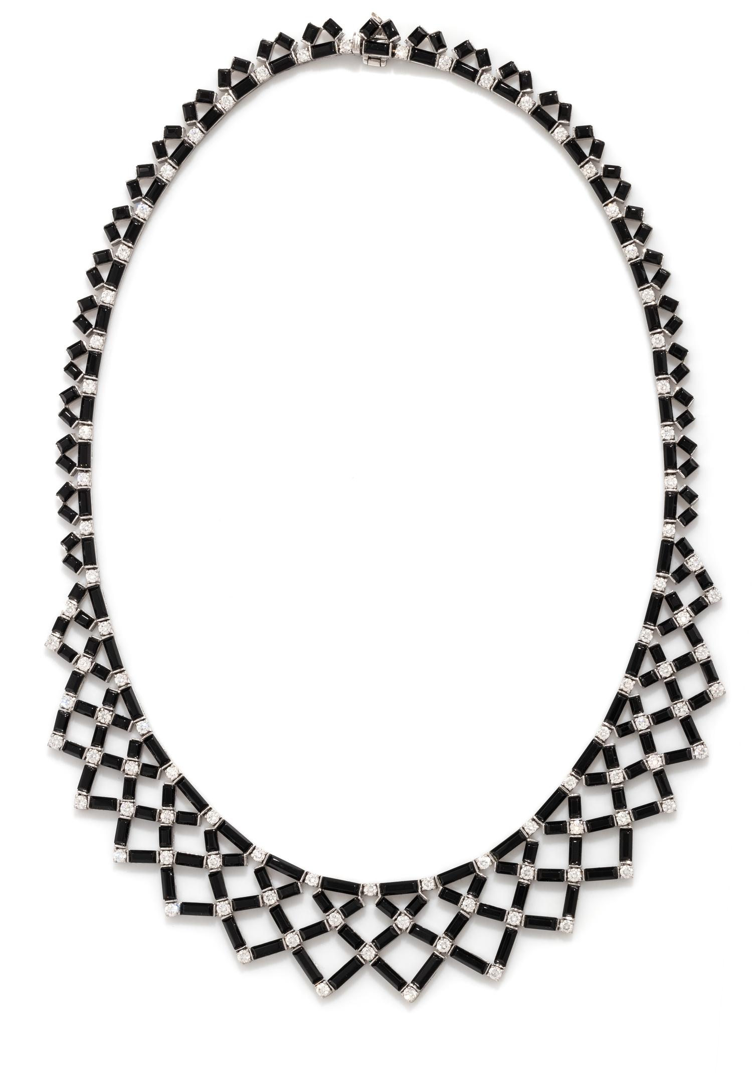 ONYX AND DIAMOND NECKLACE