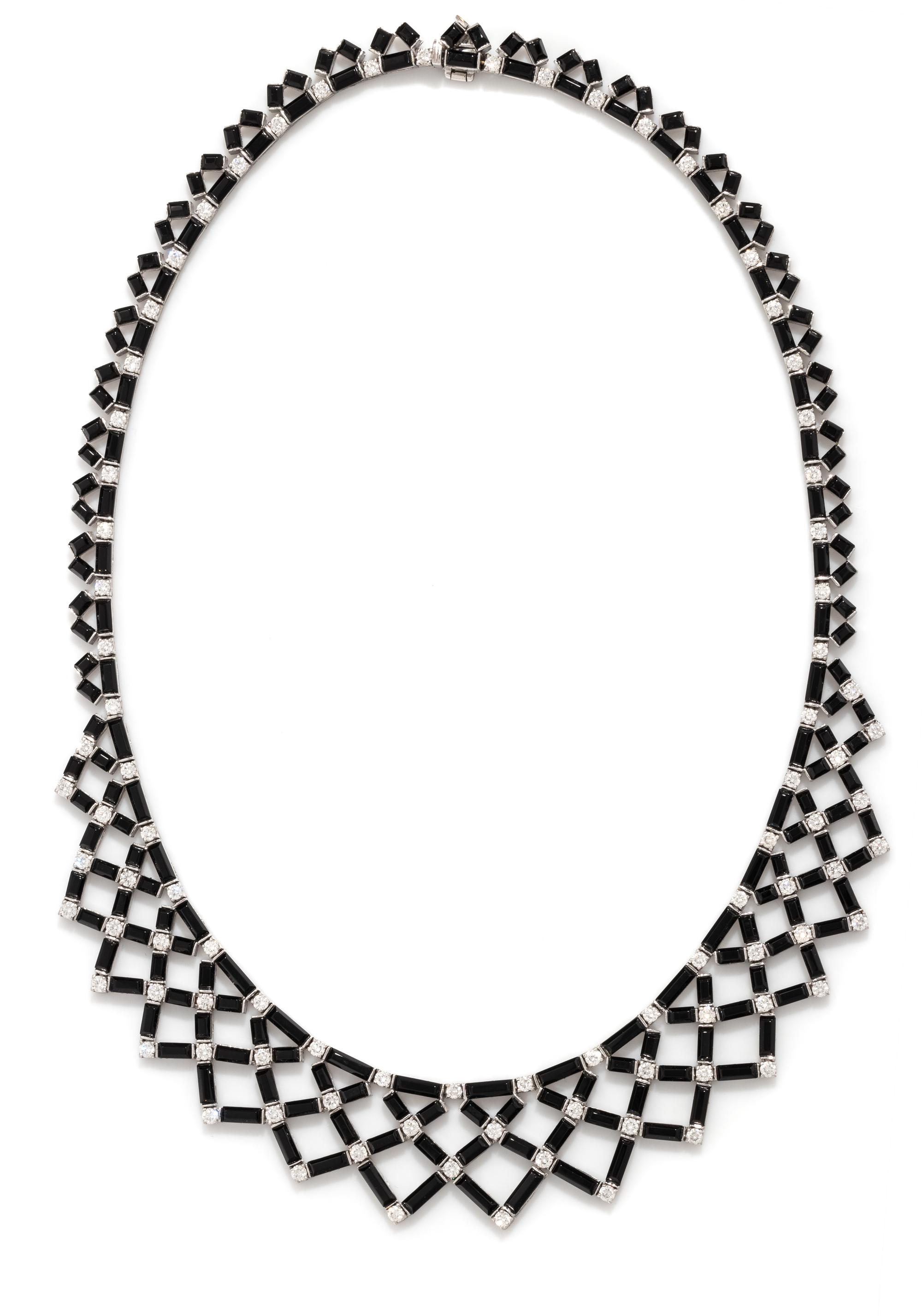 ONYX AND DIAMOND NECKLACE