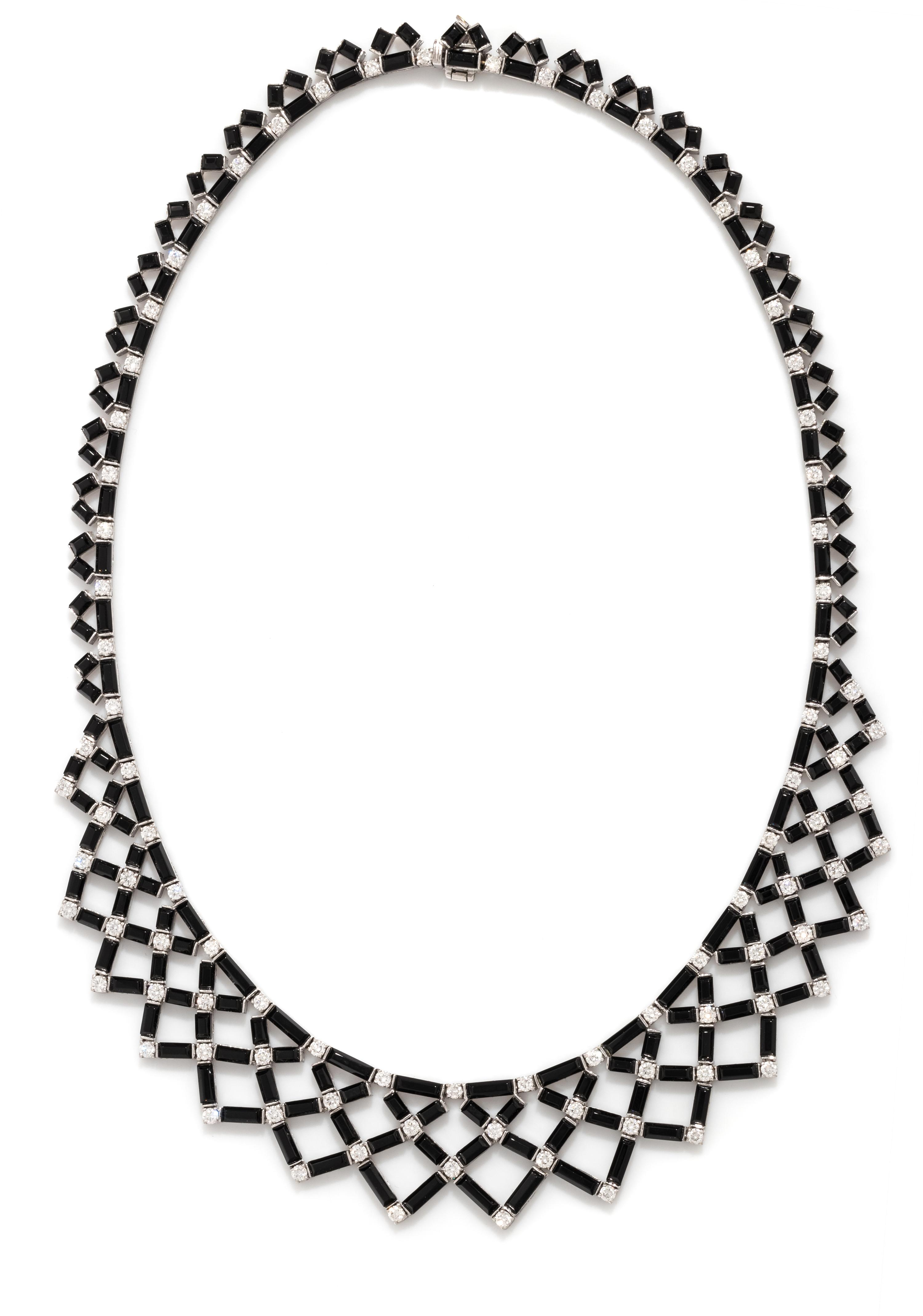 ONYX AND DIAMOND NECKLACE