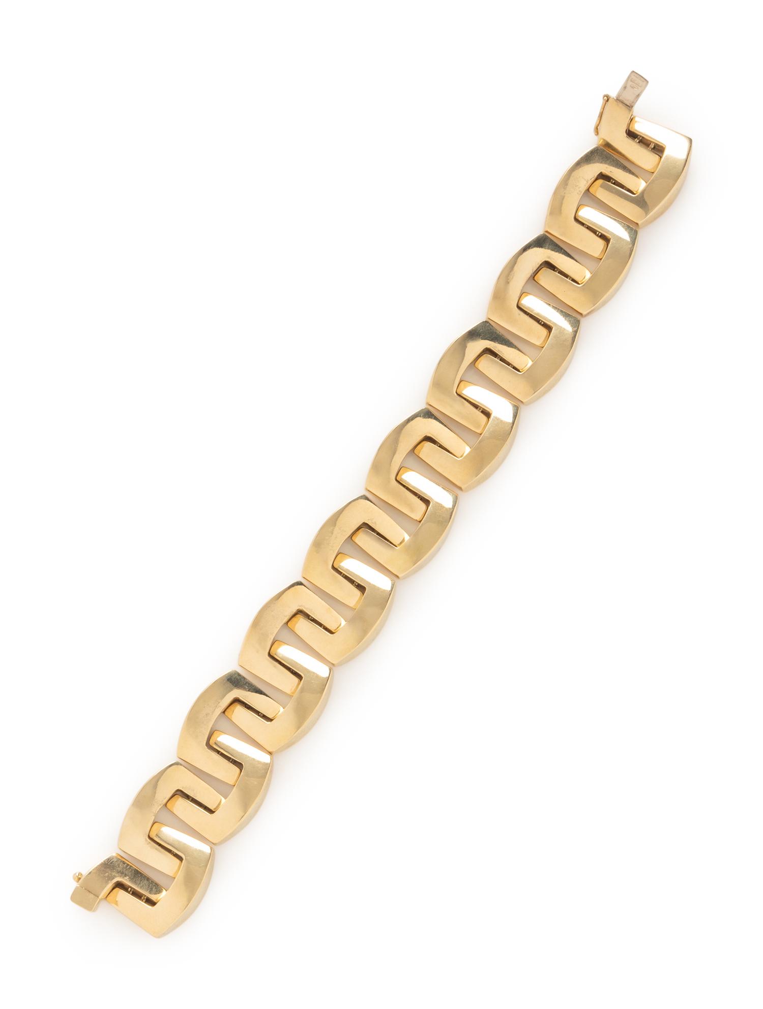YELLOW GOLD FANCY LINK BRACELET