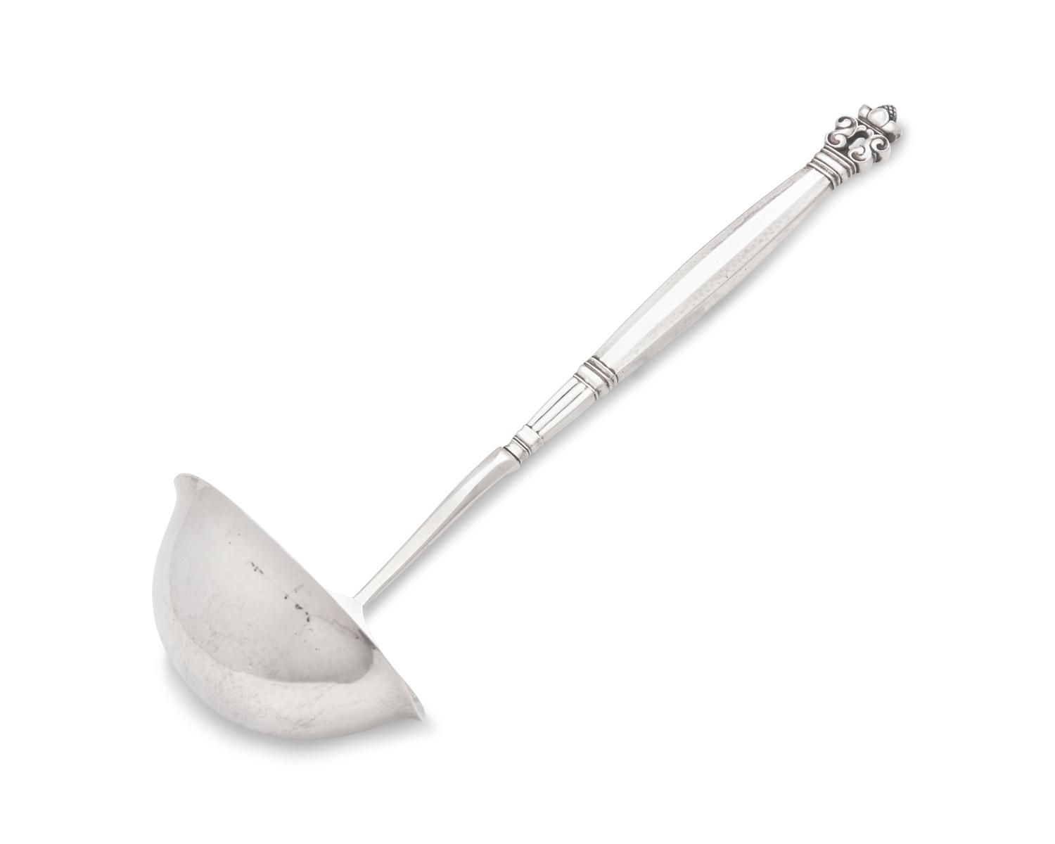 A Georg Jensen Louvre Centerpiece Bowl and an Associated Acorn Pattern Ladle
