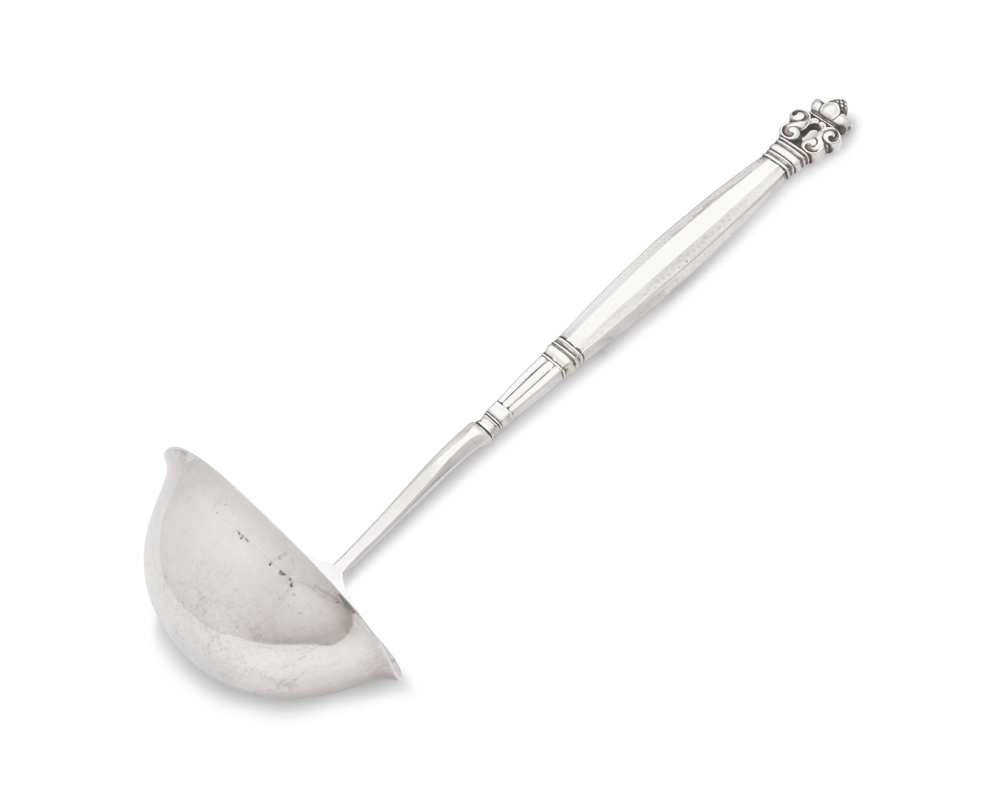 A Georg Jensen Louvre Centerpiece Bowl and an Associated Acorn Pattern Ladle