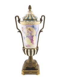 A Gilt Bronze Mounted Sèvres Porcelain Urn