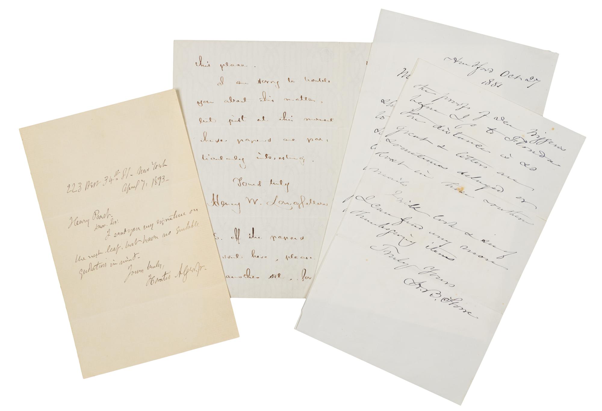 [AMERICAN AUTHORS]. A group of 3 manuscripts by American authors.