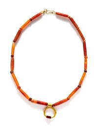 A Canaanite Gold and Carnelian Bead Necklace