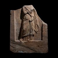 A Roman Marble Funerary Relief Fragment