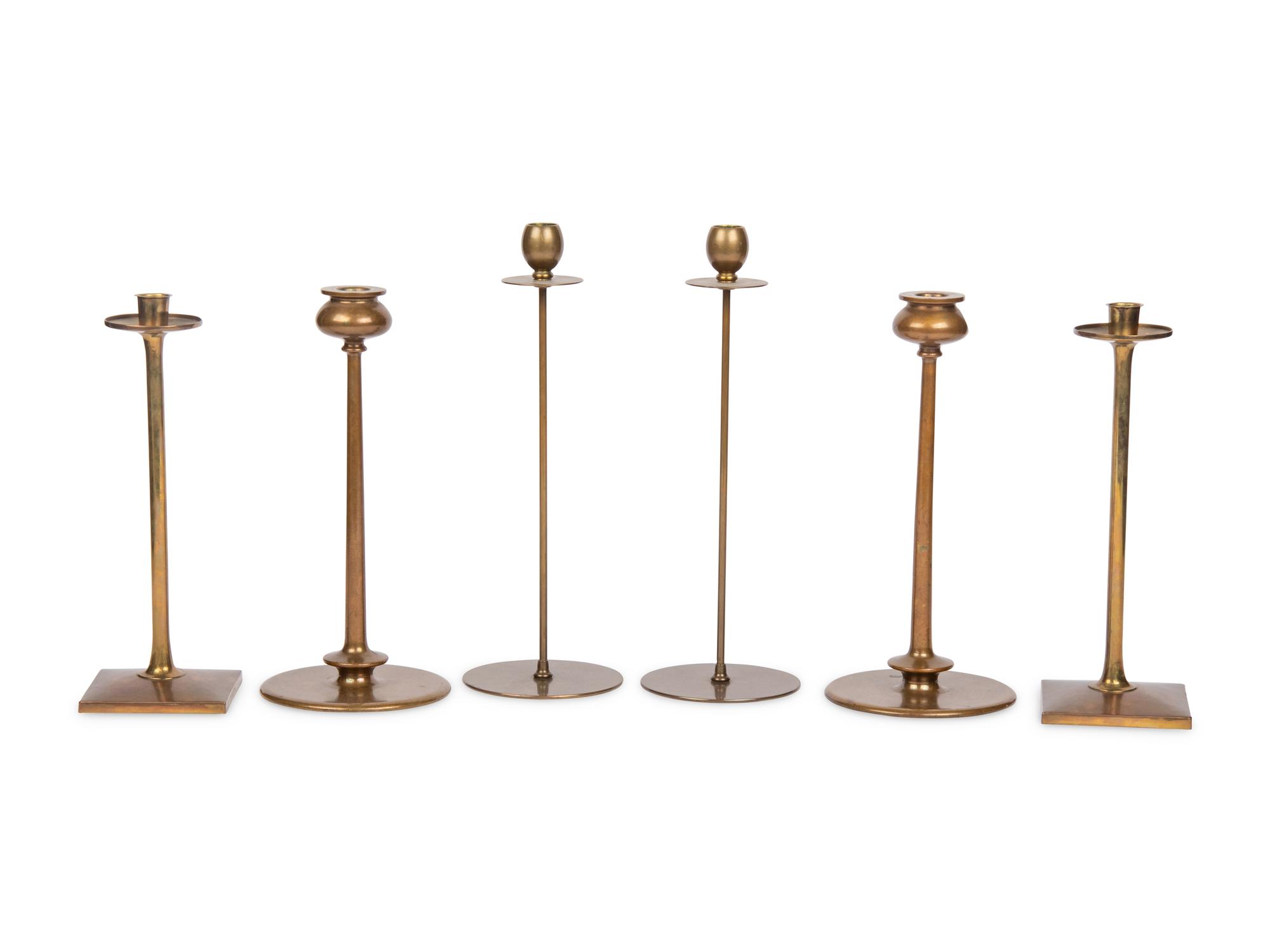 Three Pairs of Brass Candlesticks