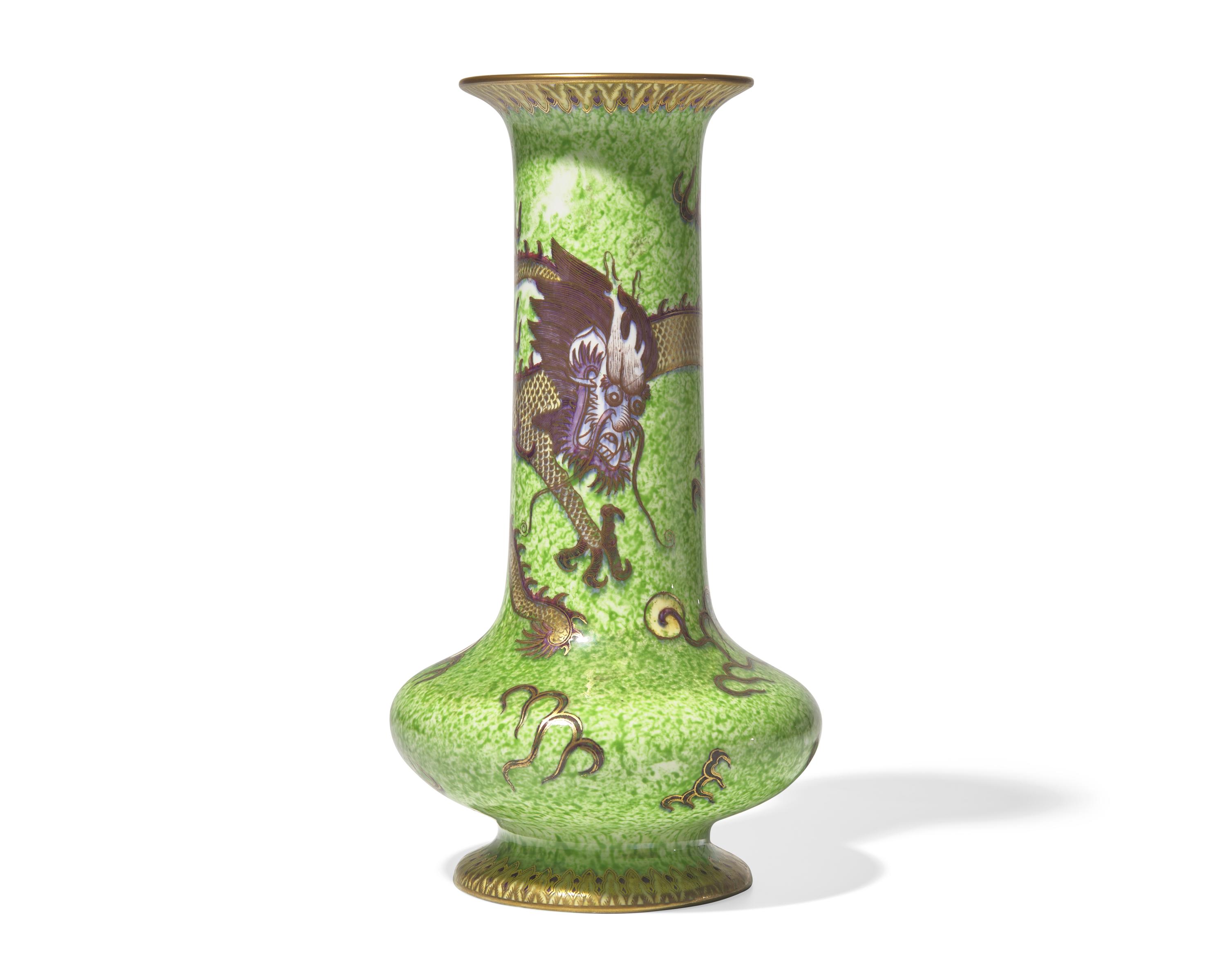 A Wedgwood Lustreware 'Dragon' Bottle Vase