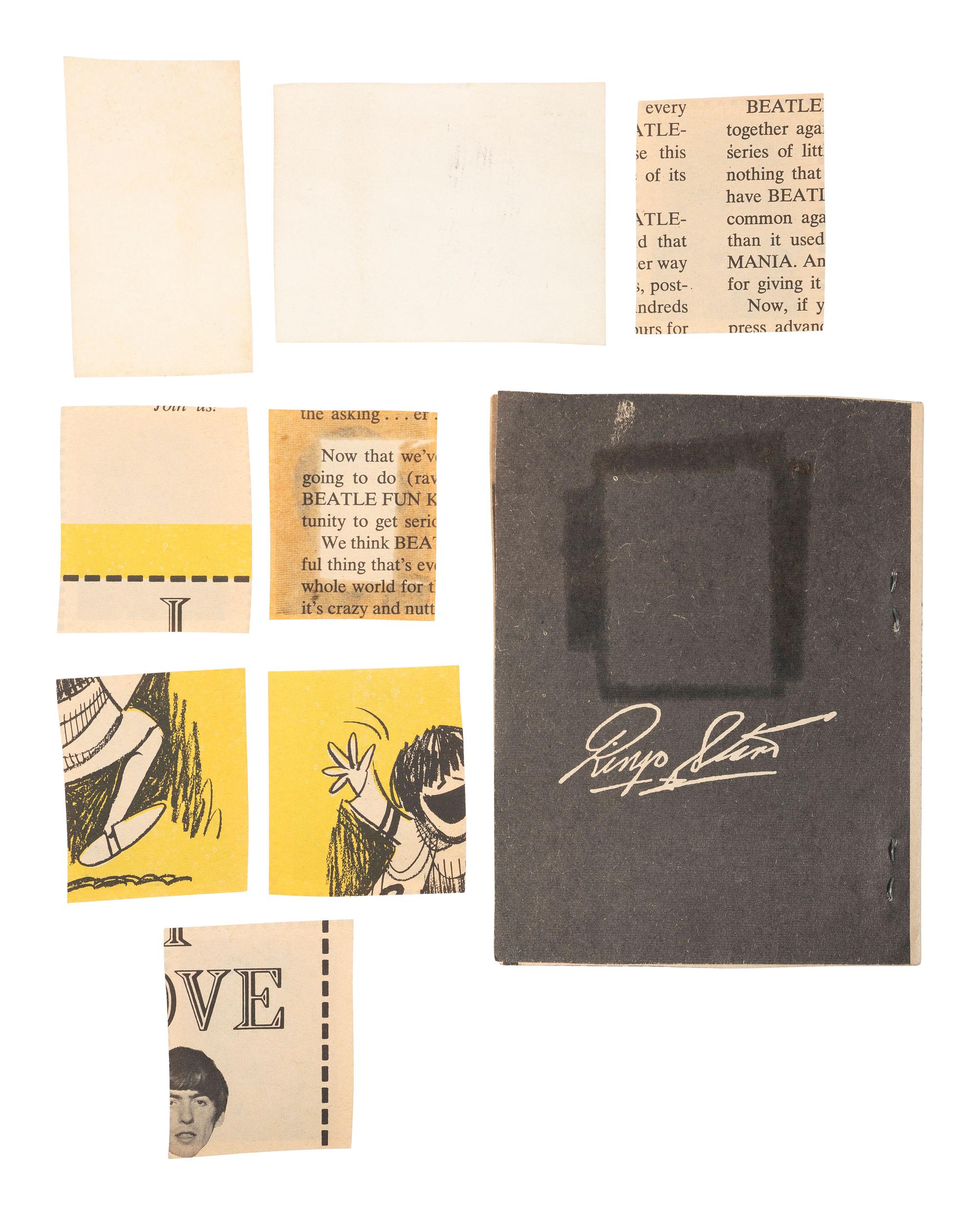 [THE BEATLES]. A group of ephemera and press photos, featuring Hard Day's Night contact sheets and "Beatles Money."