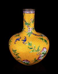 A Large Cloisonné Enamel Vase, Tianqiuping
