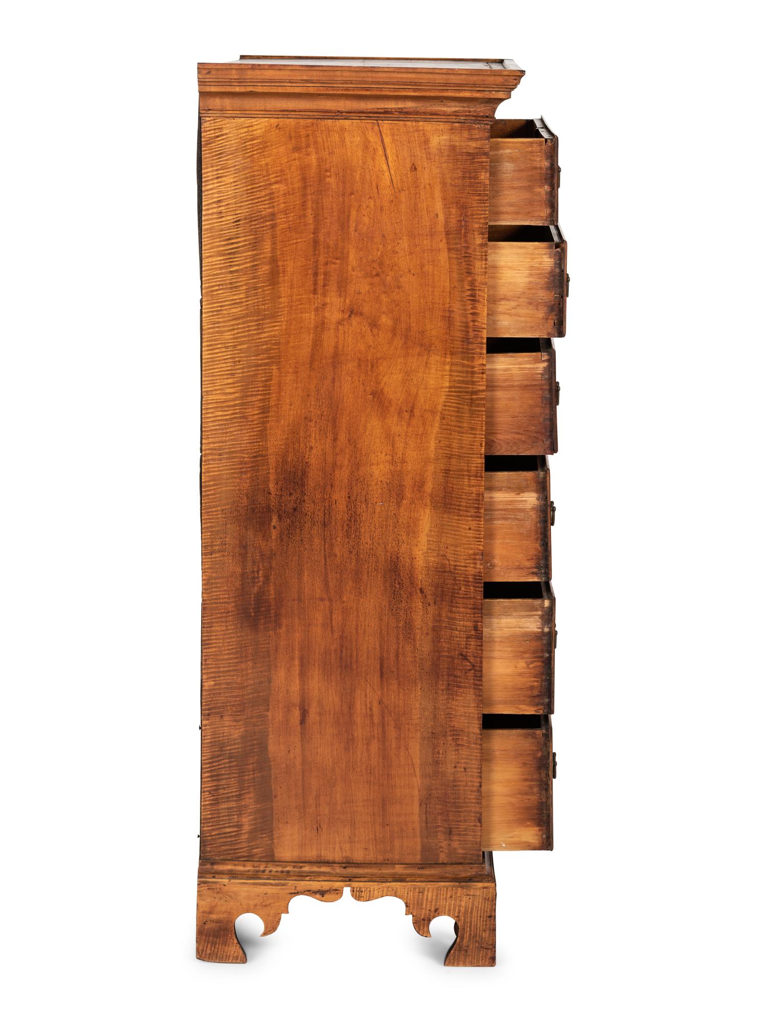 A Chippendale Cherrywood Tall Chest of Drawers