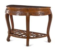 A Chinese Softwood Demi-Lune Table
