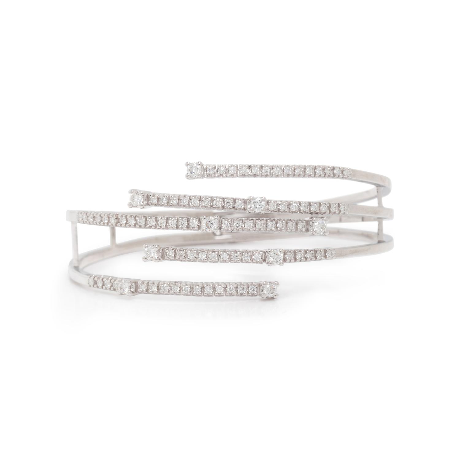 DAMIANI, WHITE GOLD AND DIAMOND CUFF BRACELET