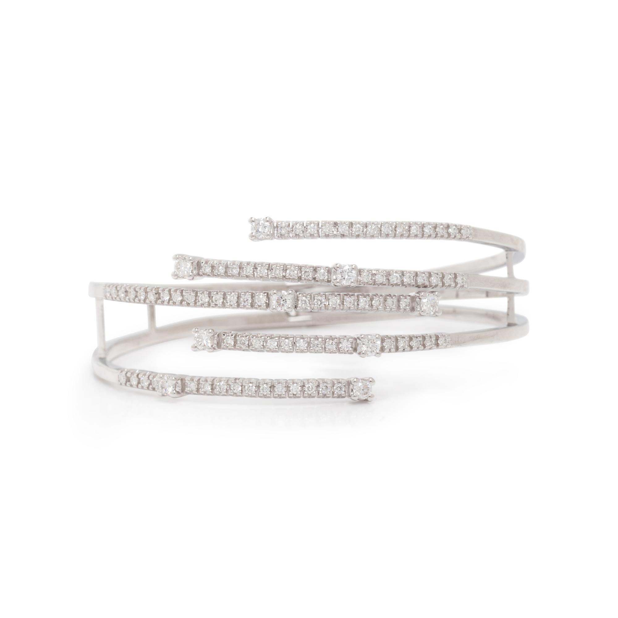 DAMIANI, WHITE GOLD AND DIAMOND CUFF BRACELET