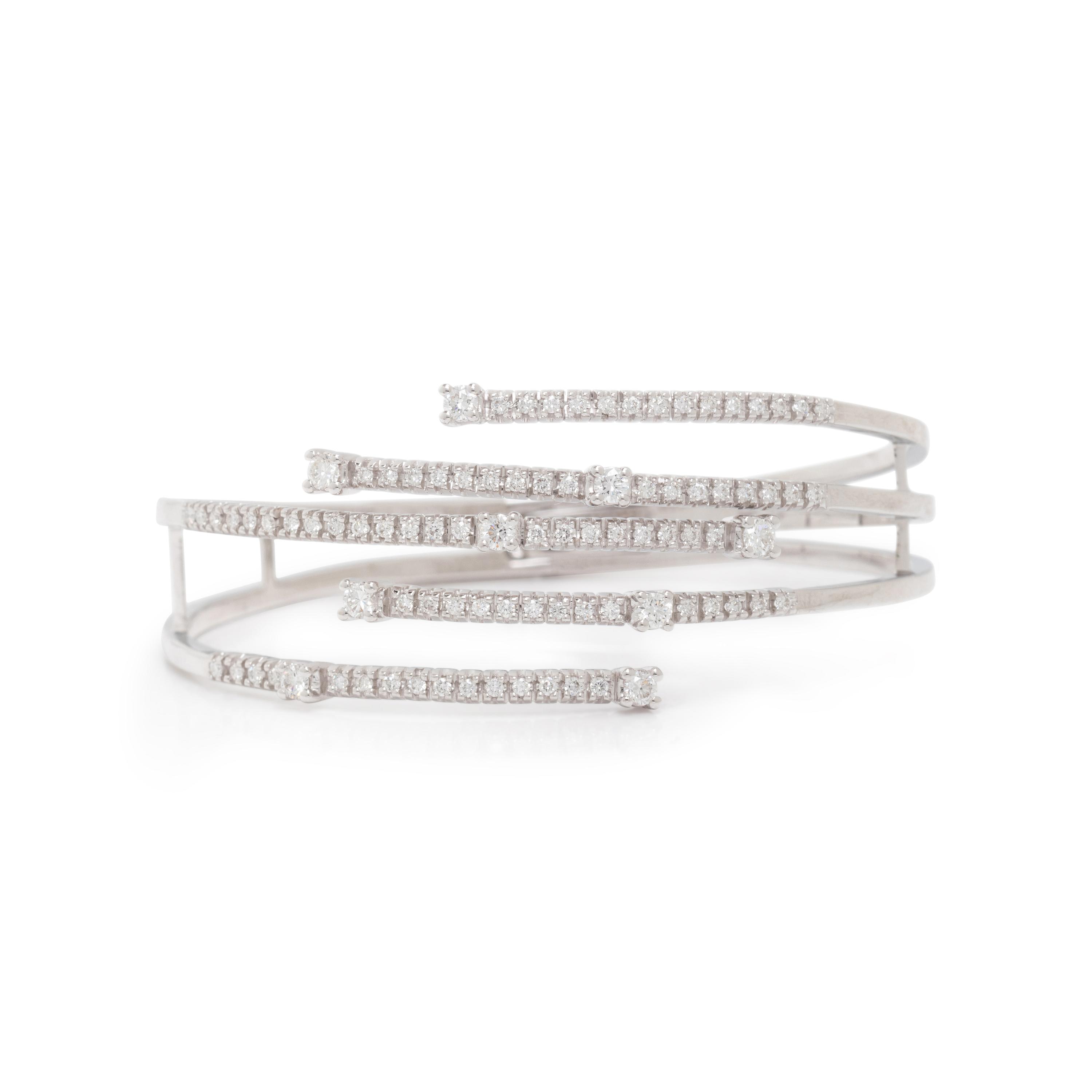 DAMIANI, WHITE GOLD AND DIAMOND CUFF BRACELET