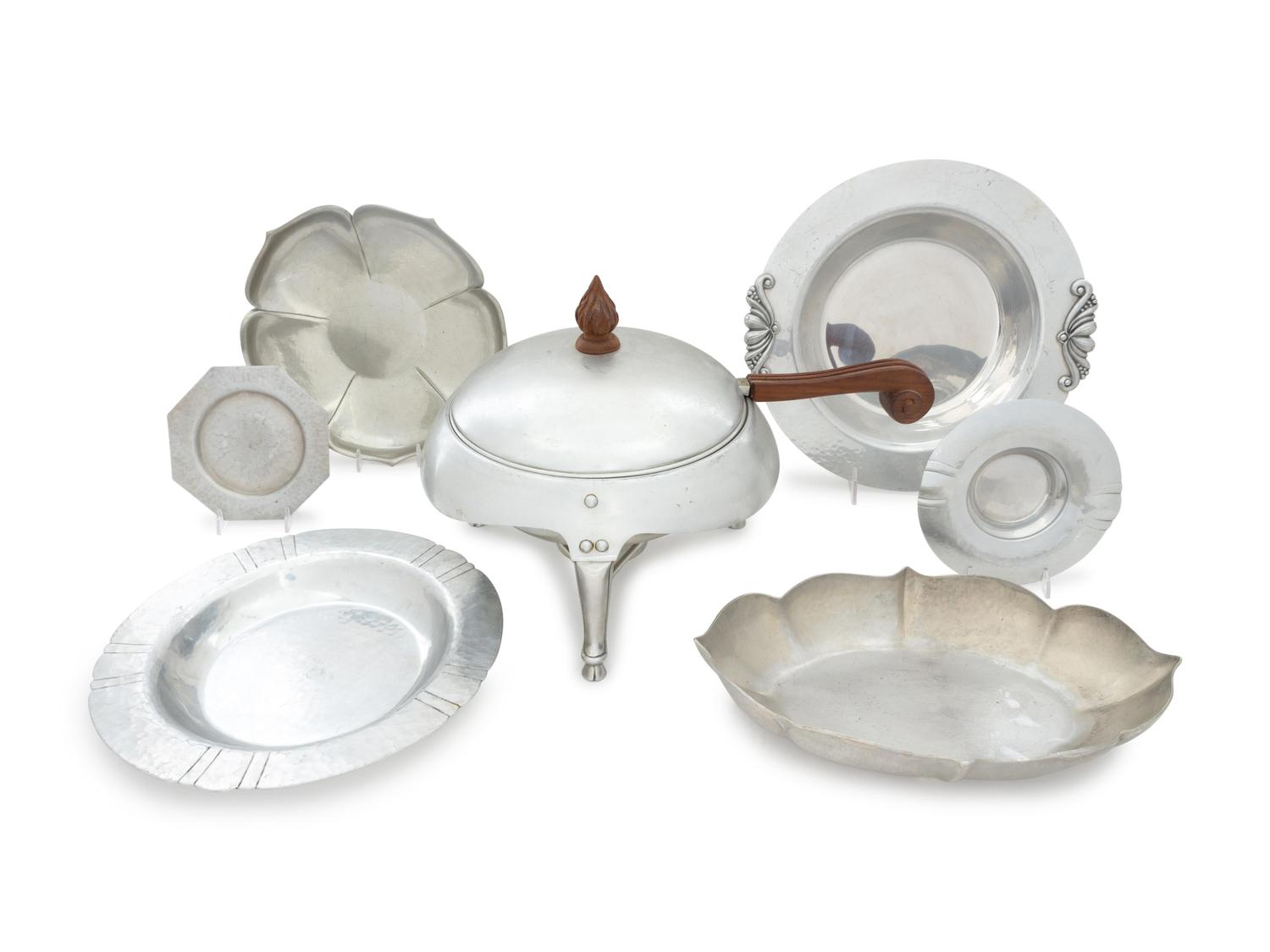 A Collection of Cellini Aluminum Table Wares