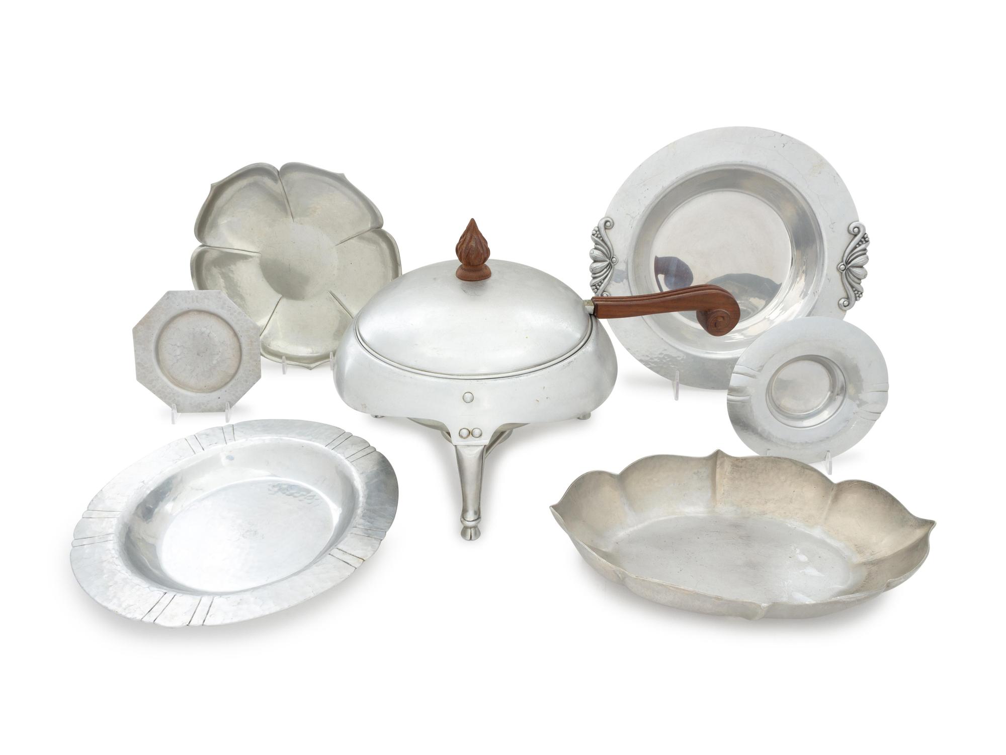 A Collection of Cellini Aluminum Table Wares