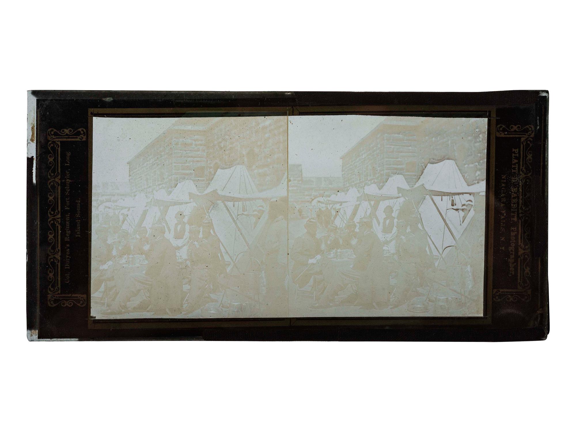 [EARLY PHOTOGRAPHY]. A group of 2 images incl. stereodaguerreotype of woman and glass stereoview by Platt D. Babbitt.