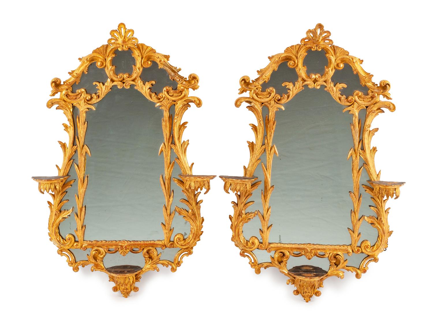 A Pair of George III Giltwood Mirrors