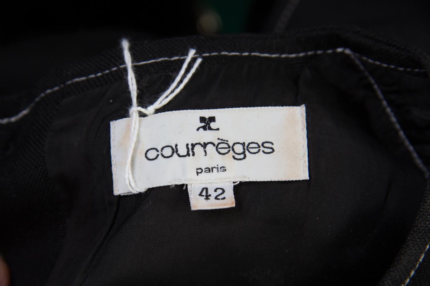 A Courreges Black Sleeveless Dress, Size 42.