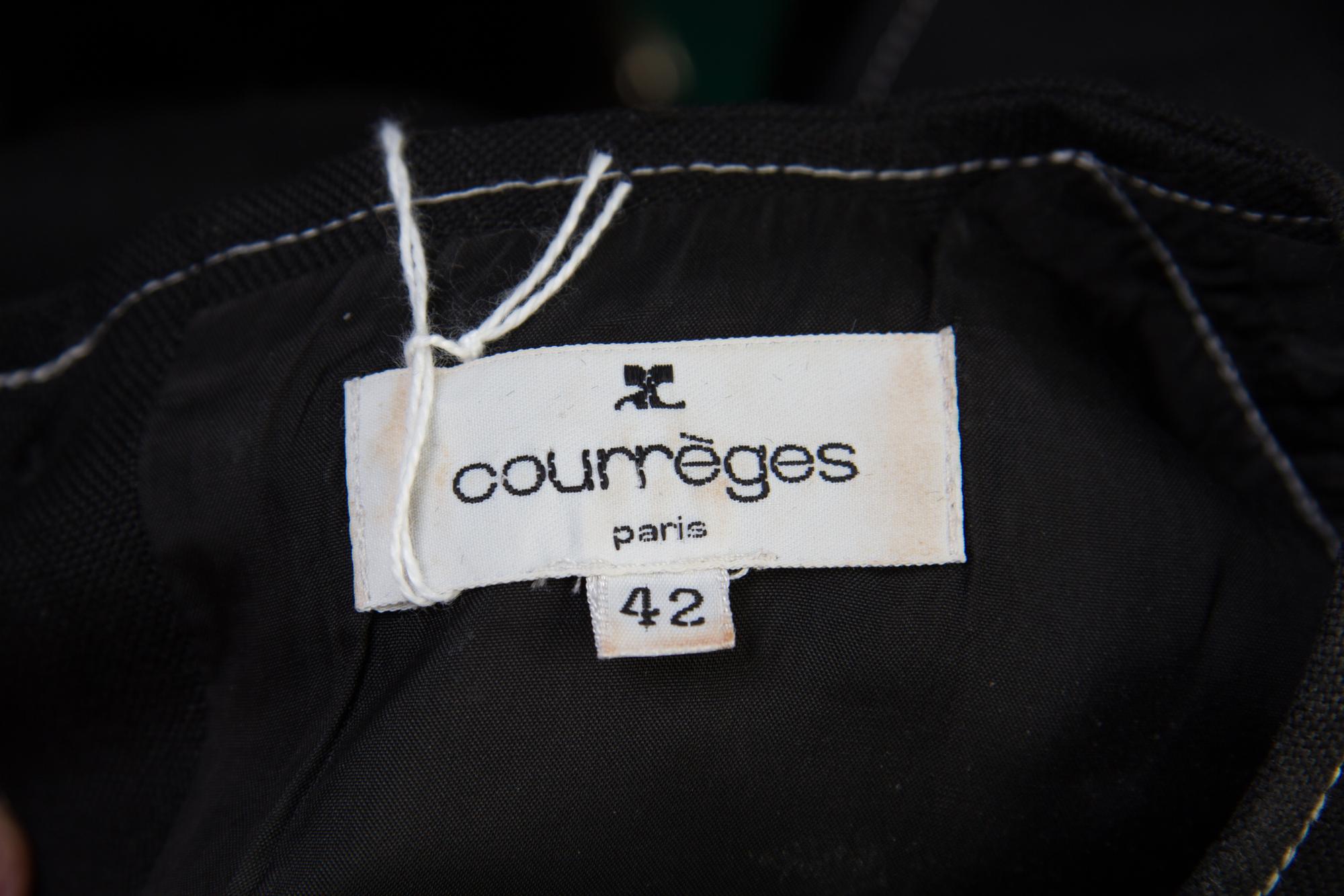 A Courreges Black Sleeveless Dress, Size 42.