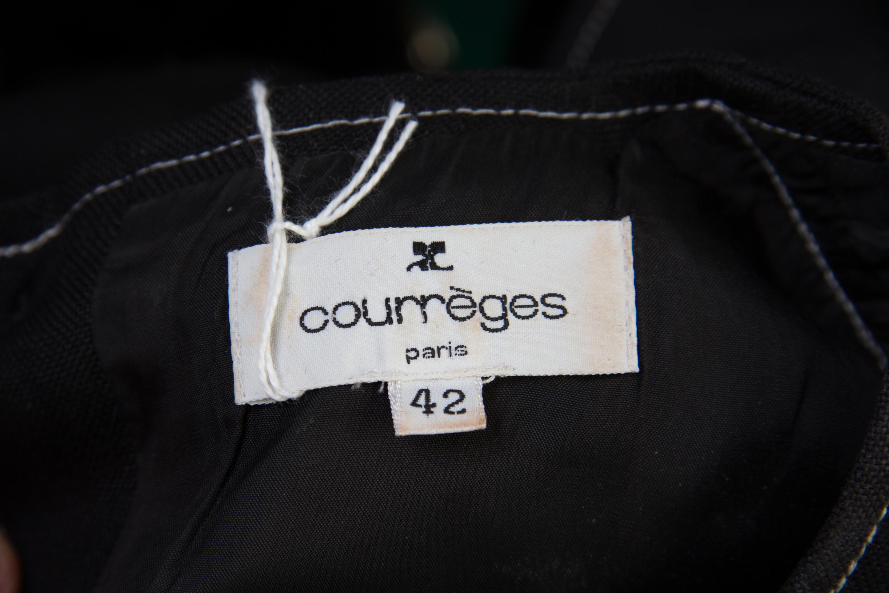 A Courreges Black Sleeveless Dress, Size 42.