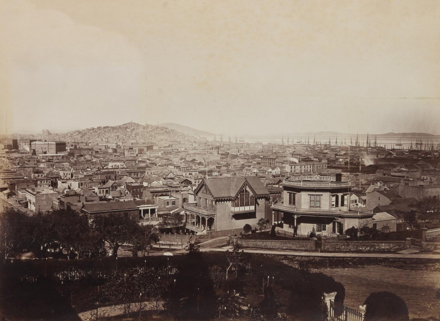 Carleton Eugene Watkins, (American, 1829-1916), Cathedral Rocks The City from Telegraph Hill and Yosemite (double sided) together with