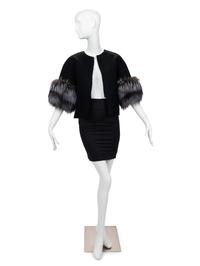 Carolina Herrera Wool Jacket with Fox Fur Cuffs